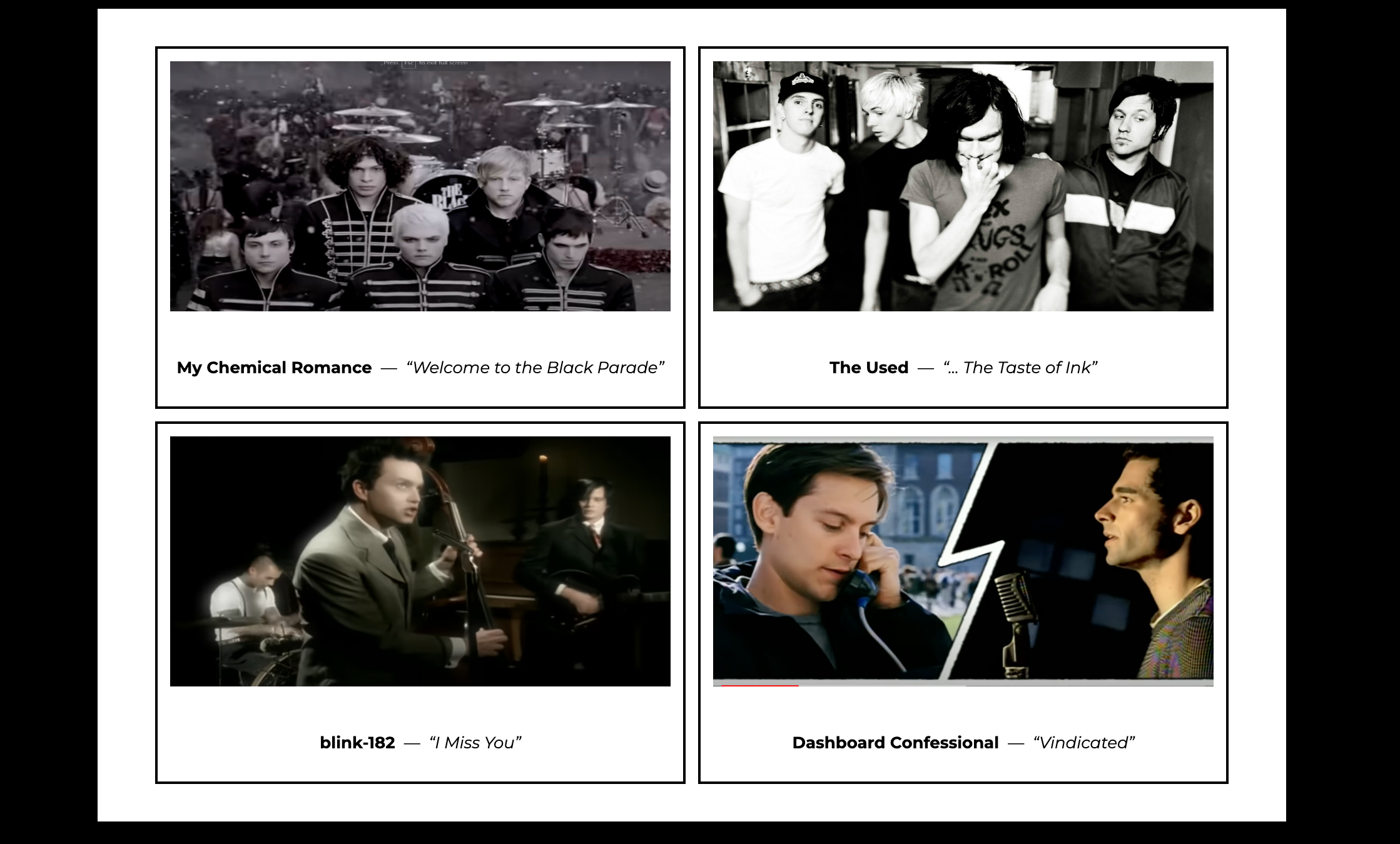 Emo Quizzes: Test your memory on the lyrics of some of the all time classic anthems!