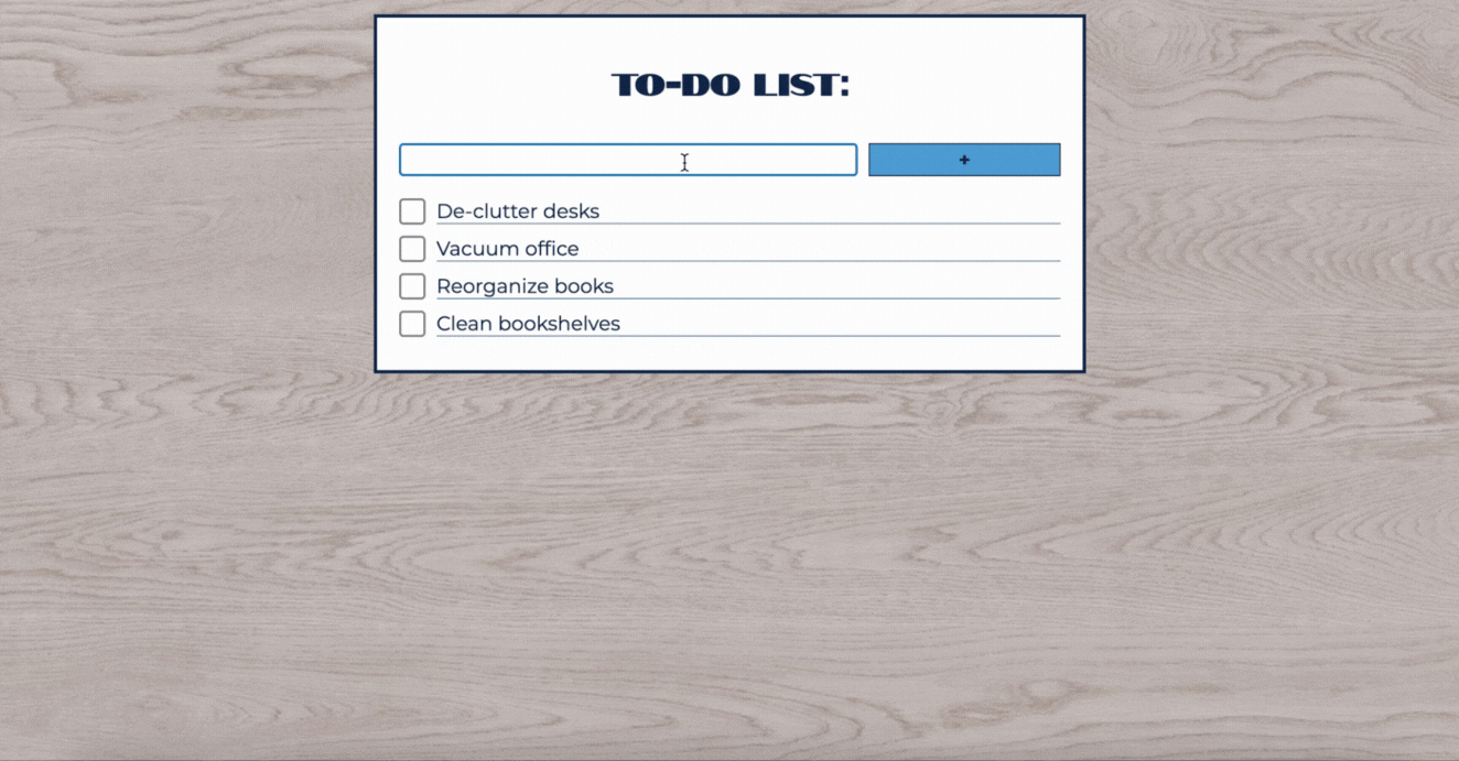 To-Do List: A single page app that utlizes localStorage so user doesn't need to worry about losing info or creating yet another username/password.
